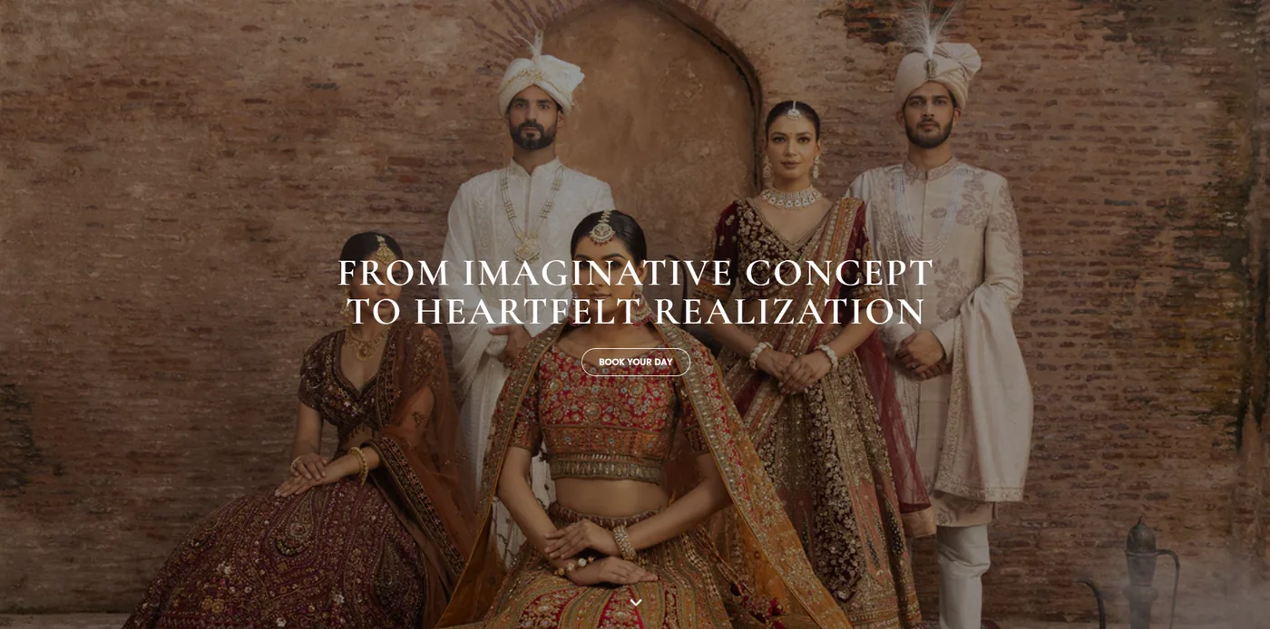 Editorial Bridal Campaign website interface
