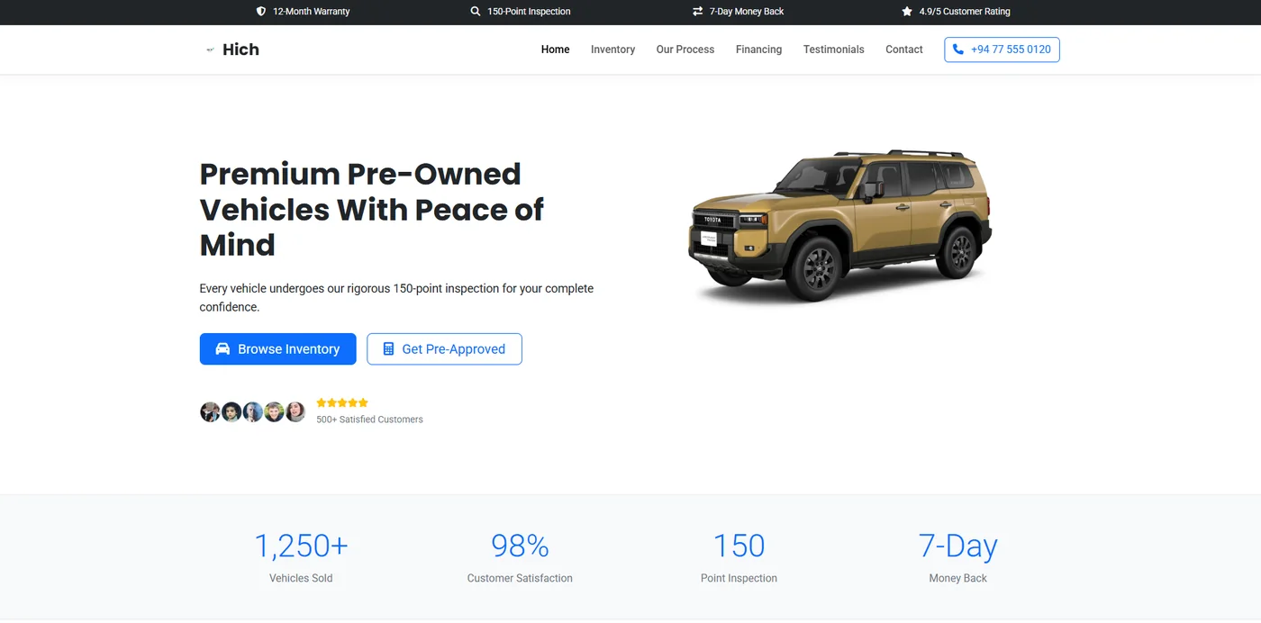 Automotive Discovery website interface